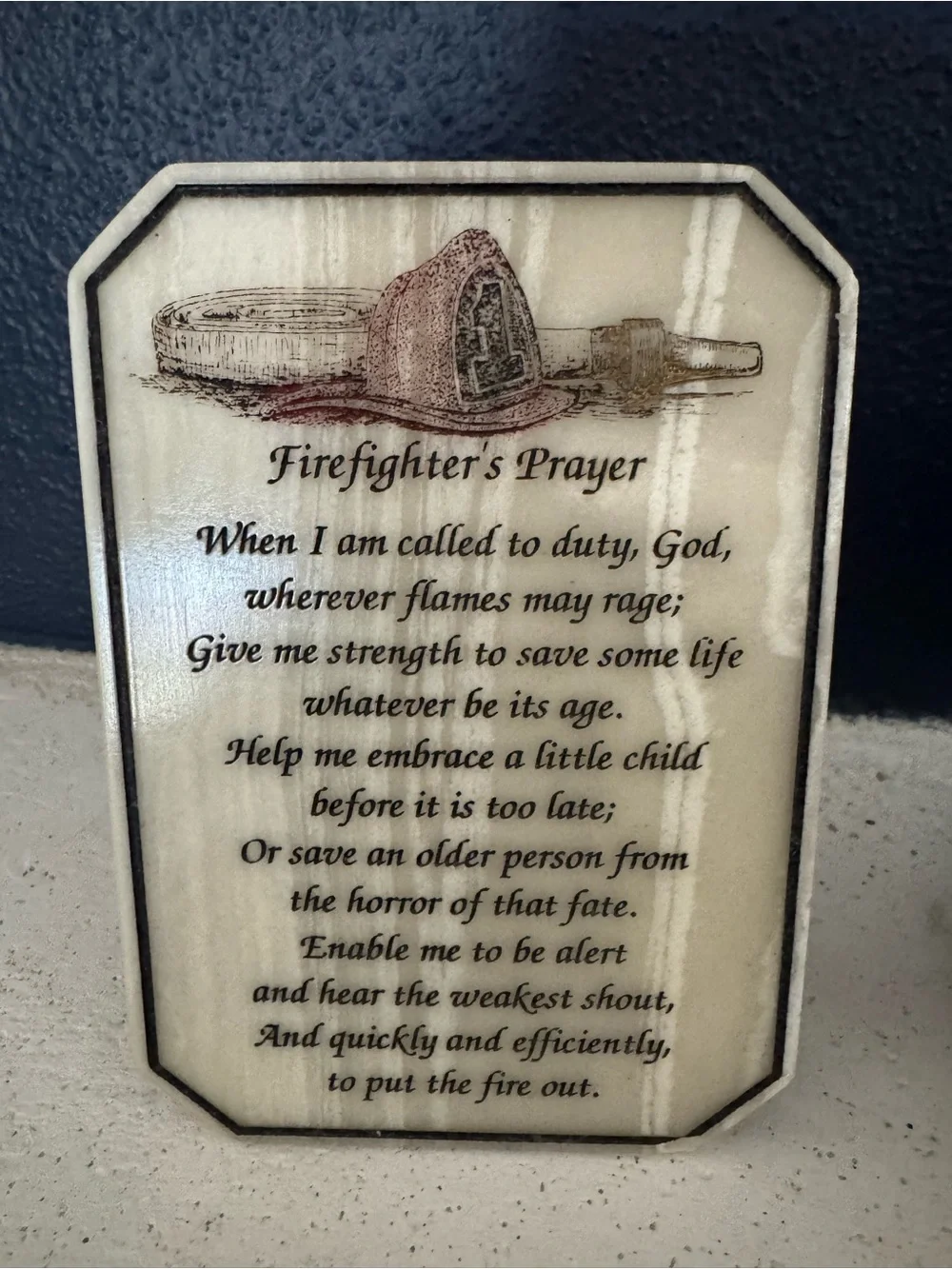 Red Hats of Courage - Firefighter Hydrant Figurine Dalmatian Hose + Prayer pic